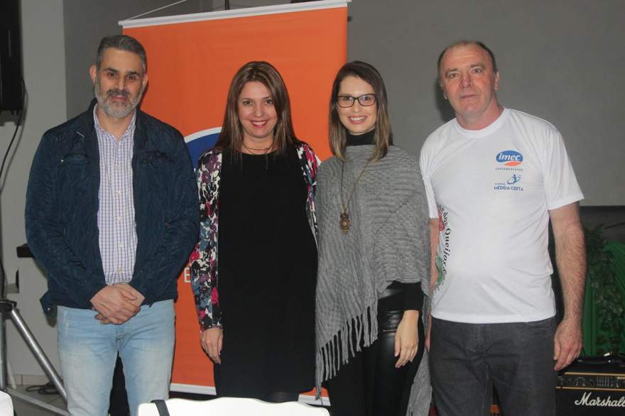 Leonardo Taufer, Lúcia Felix, Alessandra Santos e Carlos Post, do Imec 