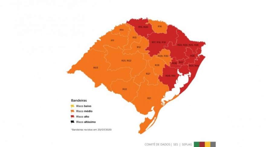 O mapa definitivo para a semana: 12 em bandeira laranja e oito na vermelha