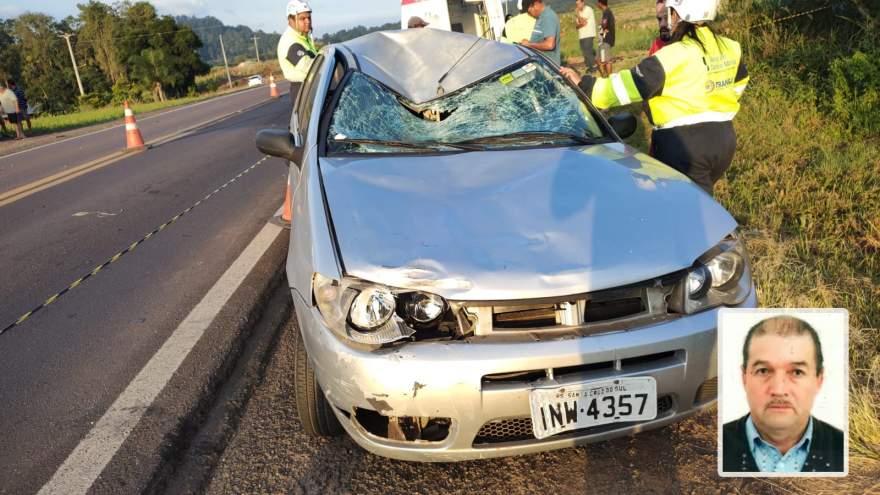 Artur Alfredo Ziemann (no detalhe), não resistiu aos ferimentos e morreu no local