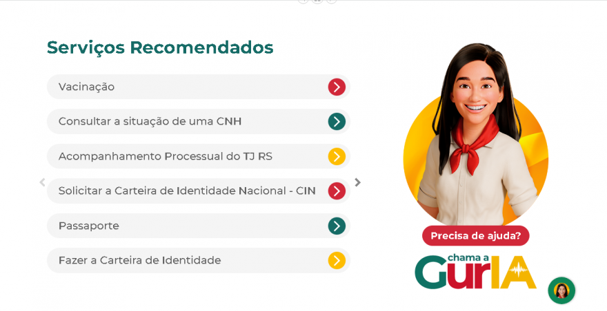Assistente virtual da plataforma têm  as cores da bandeira e tradicional laço vermelho.(Divulgação)