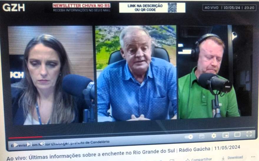 Em entrevista à Gaúcha sobre a enchente, Rim agradece a ajuda que vem até de outros estados