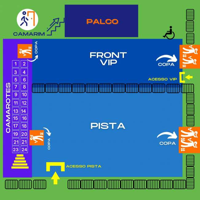 Mapa da área de shows