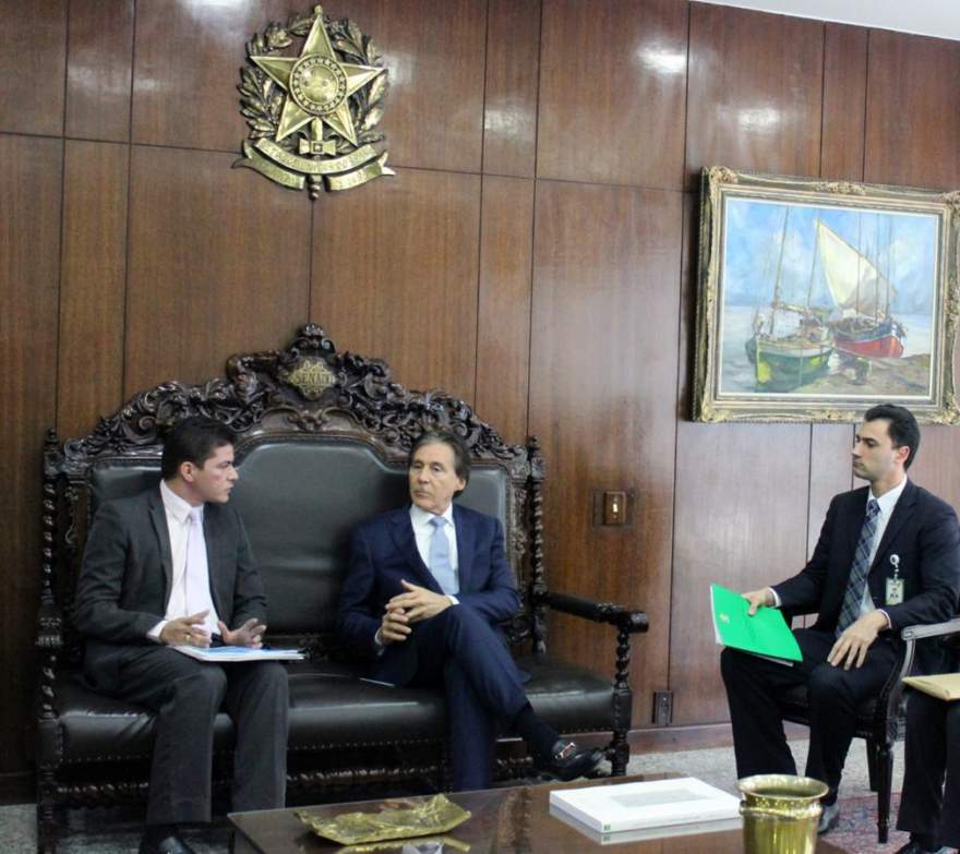 Presidente da SNJ, Assis Filho, e Anderson na audiência com o presidente do Congresso