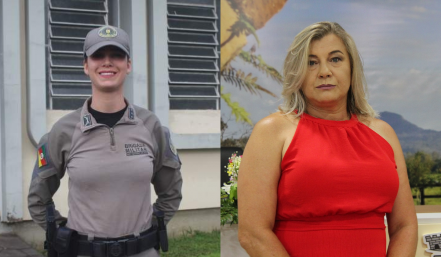 A comandante da BM de Candelária, Bruna Simon, e a presidente da Câmara, Jaira Diehl