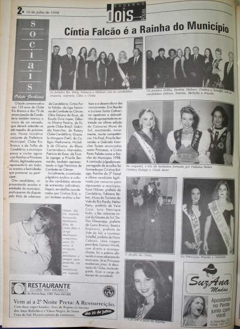 Na Folha, destaque para as vencedoras de 1998