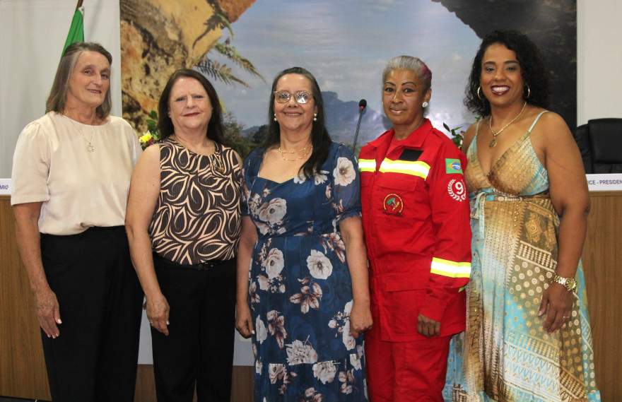 Rosane Beise, Marlene Konig, Elisabeth Becker, Rute Alves e Juliana Gonçalves