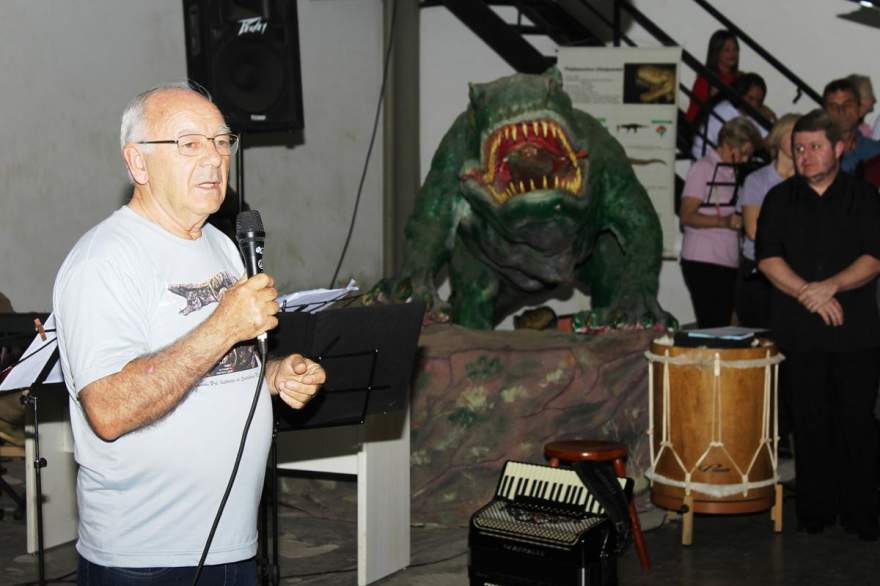 Belarmino Stefanello deu boas vindas em nome do Museu Municipal Aristides Carlos Rodrigues