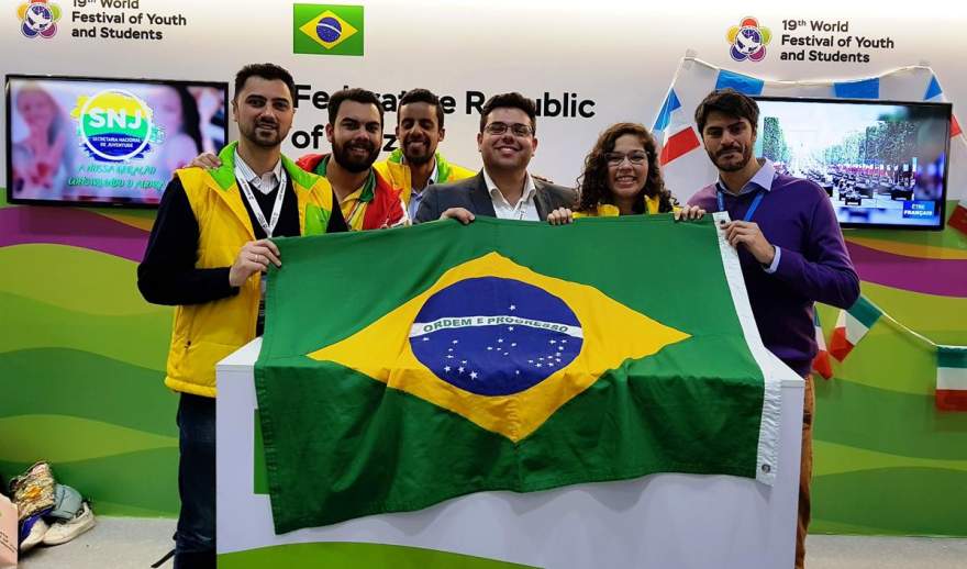 Anderson (primeiro à esquerda) participou do festival como presidente do Conjuve (Conselho Nacional da Juventude) 
