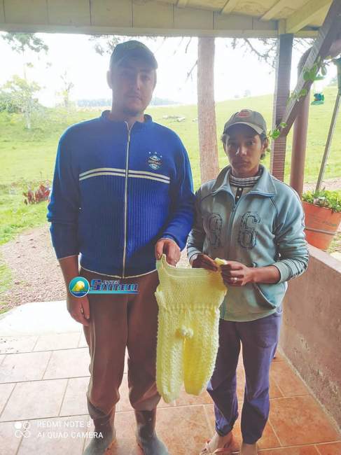 O casal Vandoir e Loreni Seibert, de Herveiras, ambos de 24 anos (Foto: Jornal Serrano)
