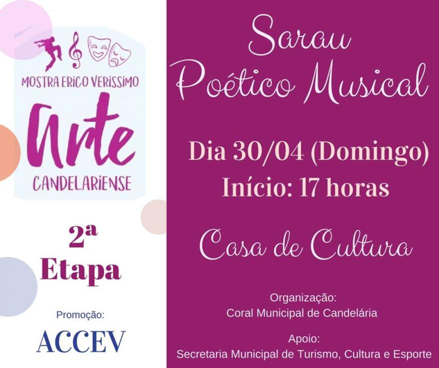 Mostra acontece neste domingo, na Casa de Cultura - Crédito: Divulgação / Accev