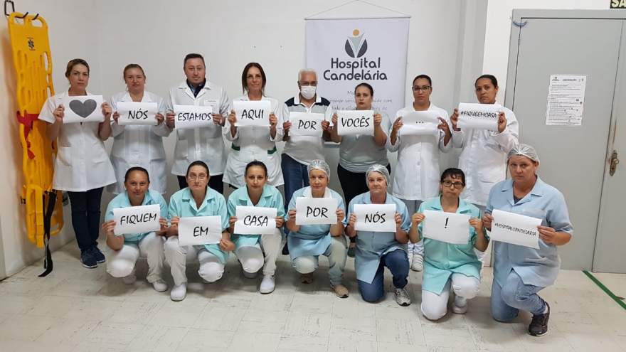 Equipe do hospital está engajada na campanha de prevenção ao coronavírus