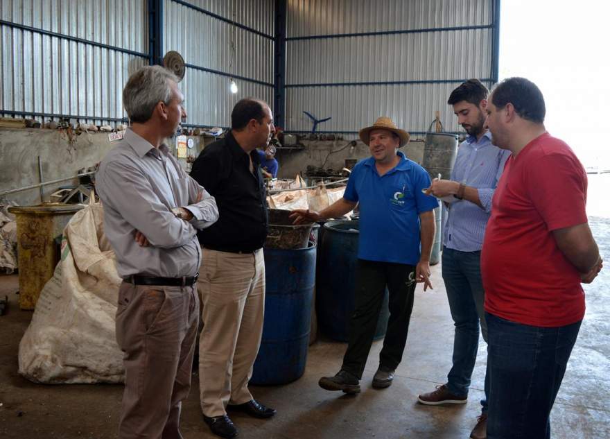 Prefeito Paulo Butzge, diretor Alcioní Castro, Coordenador Osmar Vidal, Engenheiro Roberto Pilz e o vice prefeito João Pelissaro