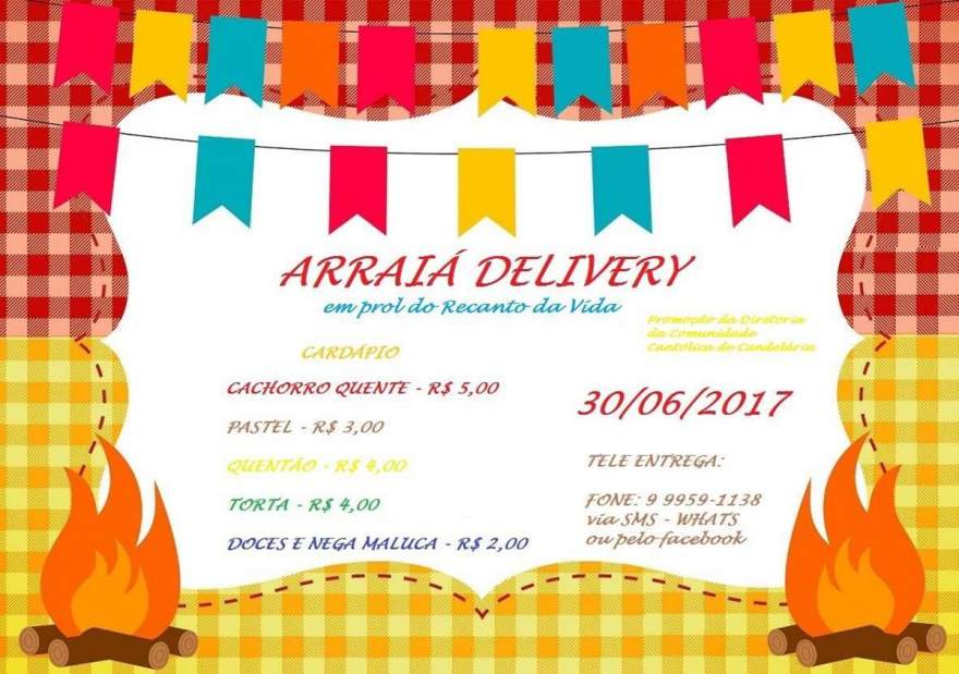 A arte do Arraiá Delivery, uma iniciativa da Comunidade Católica de Candelária