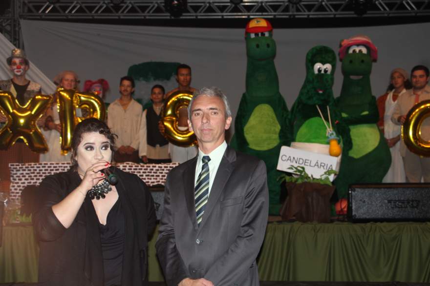 Patrícia Steffanello, presidente da Expocande e Paulo Butzge, prefeito de Candelária - Fotos: Odete Jochins e Diego Foppa