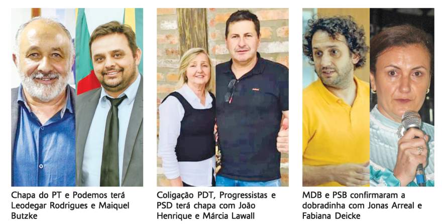 As três chapas em Novo Cabrais