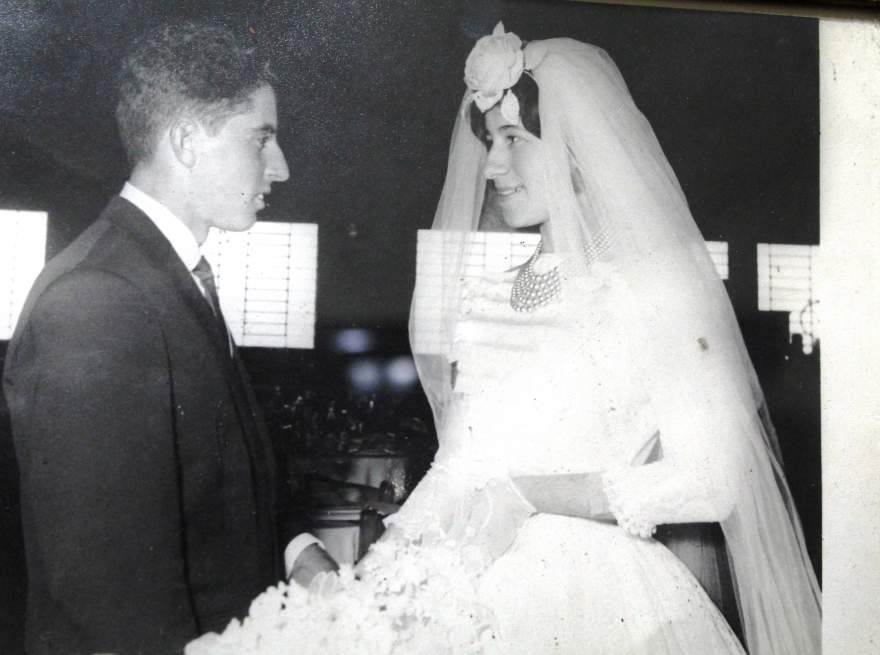 No dia do casamento uma união que durou 56 anos