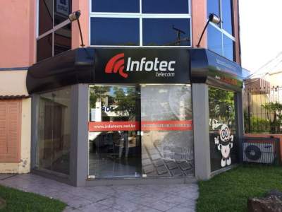 O endereço da Infotec em Candelária, no Condomínio Ybyty Caray, na quadra do Sicredi