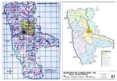 Mapas do município apresentam divergências entre si, levantando dúvidas quanto a real localização de sua fronteira sul 