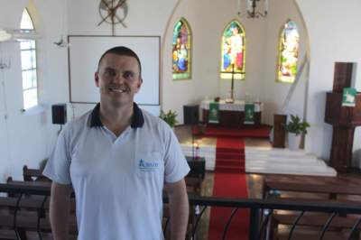 Pastor Marcos Fester: agradecimento à comunidade | Arthur Mallmann / Folha de Candelária