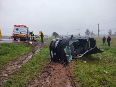 Colisão frontal na RSC-287 deixa cinco feridos