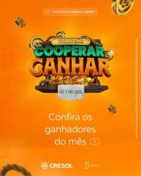 Cresol Cooperar anuncia os 7 ganhadores do último sorteio mensal da Campanha Cooperar é Ganhar