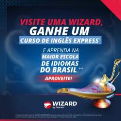 Visite a Wizard Candelária e ganhe um Curso de Inglês Express
