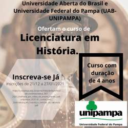 CURSO DE LICENCIATURA EM HISTÓRIA/UNIPAMPA NO POLO UAB CANDELÁRIA