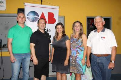 Organizadores do evento diretoria da OAB Dionatan, Joel, Giovana, Iáskara e Rogério 