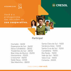Cresol Cooperar promove encontros regionais: Assembleias 2024 abrem espaço para debate e decisões