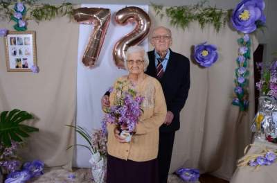 A celebração dos 72 anos de casados de Olívia e Theofried