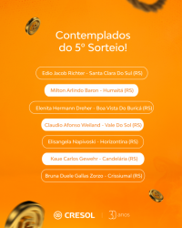 Cresol Cooperar anuncia os 7 ganhadores do 5° sorteio da Campanha Cooperar é Ganhar