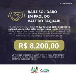 Baile Solidário arrecada R$ 8,2 mil para vítimas das enchentes 