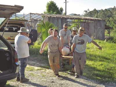 Fóssil foi retirado por pesquisadores na tarde de sábado, 11, em Linha Bernardino