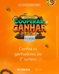 Cresol Cooperar anuncia os 7 ganhadores do 2° sorteio da Campanha Cooperar é Ganhar