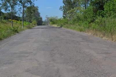 A parte final do trecho pavimentado da ERS 410 no Rincão do Cedro