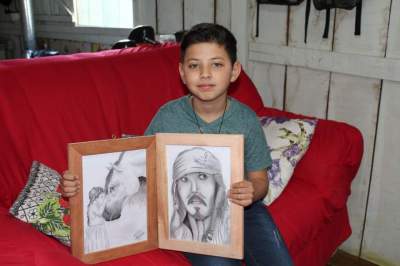 Na arte do desenho, os sonhos do menino Henrique Rodrigues Linhar