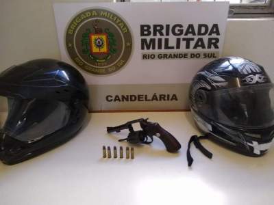 BM de Candelária frustra roubo a malote e apreende arma de fogo