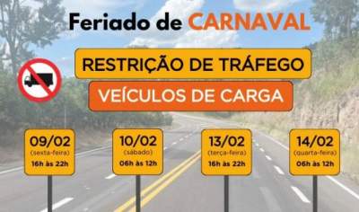 Caminhões têm restrição de tráfego no feriado de Carnaval