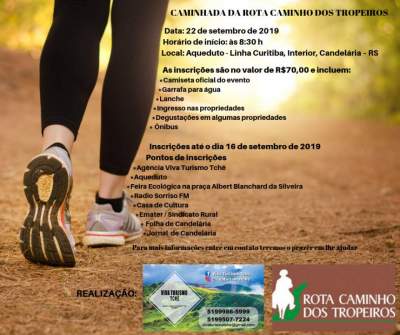 Inscrições para Caminhada da Rota Caminho dos Tropeiros encerram dia 16