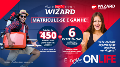  Promoção Viva o Inglês com a Wizard! Matricule-se e Ganhe!